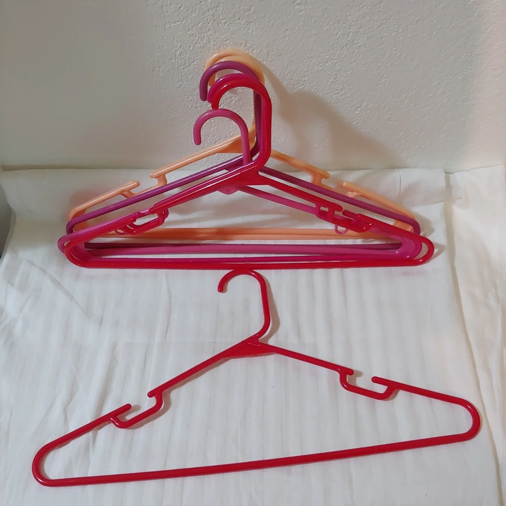 Set of 11 Pink & Red Clothes Hangers
